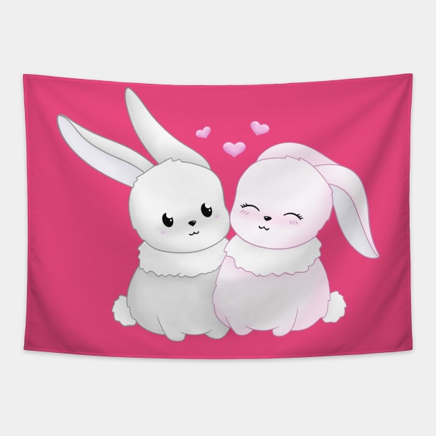 Cute couple of rabbits Tapestry by LNS_OWL