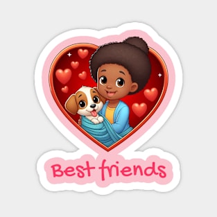 Puppy & girl - Best friends Magnet