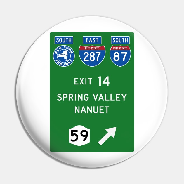 New York Thruway Southbound Exit 14: Spring Valley Nanuet Rte 59 Pin by MotiviTees