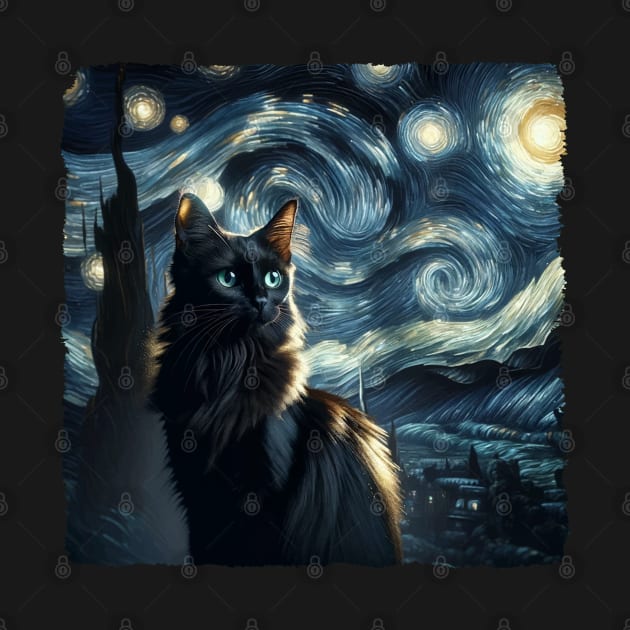 Chausie Starry Night Inspired - Artistic Cat by starry_night