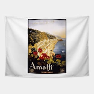 Amalfi, Italy Vintage Travel Poster Design Tapestry