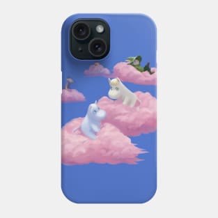 Moomins on pink clouds Phone Case