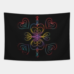 Valentine colourful hearts Tapestry