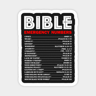 Emergency Bible Numbers Magnet