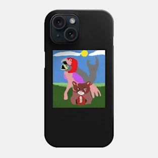 football cat with trout parrot Phone Case