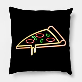 Neon Pizza Slice Pillow