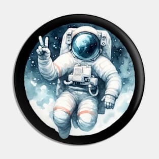 Astronaut Peace Sign Pin