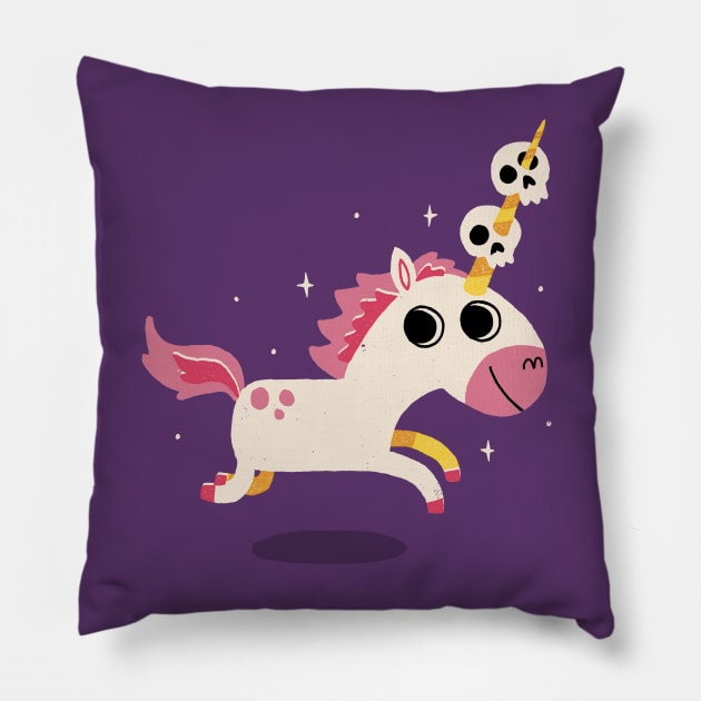 Unicorn Of Death Pillow by DinoMike