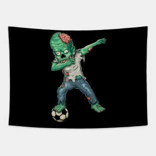 Funny Halloween - Dabbing Zombie Soccer Lover Gift Tapestry