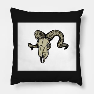 Petrified Ram Skull Pillow