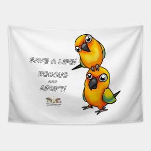 Save a Life!  Rescue & Adopt ~ Sun Conure Tapestry