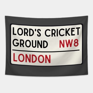 Lords Cricket Ground Road Sign Tapestry