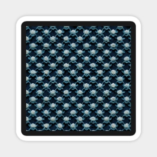 White Lace and Blue Denim Pattern Magnet