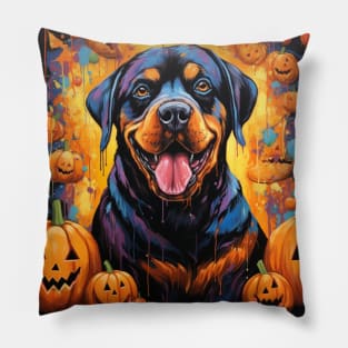 Rottweiler Halloween Pillow