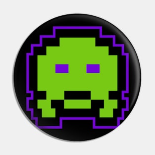 Green Alien Cool Gaming 8 Bit Pin