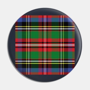 Scottish tartan, red and green, blue and yellow Pin