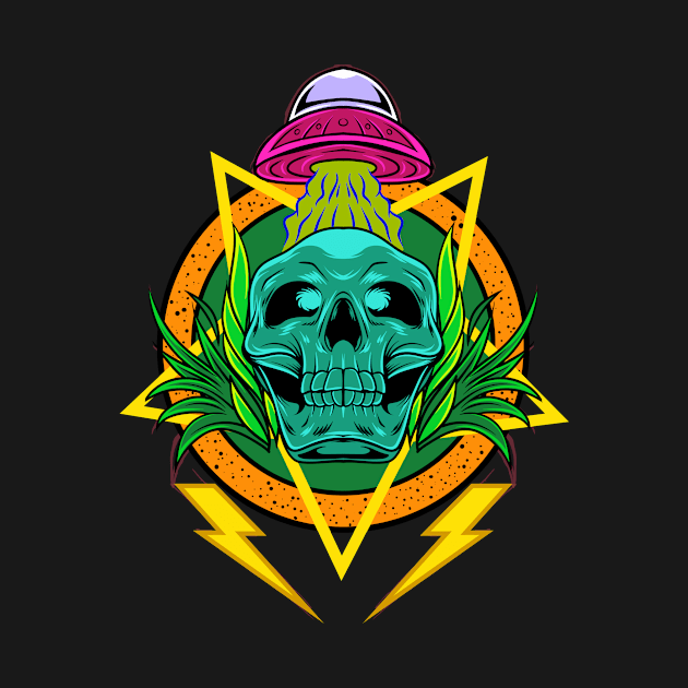 Vintage Skull - UFO Skull by Harrisaputra