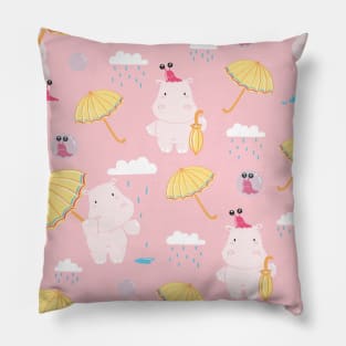 Hippo Rainy Day Pillow