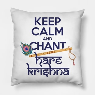 Keep Calm and Chant Hare Krishna Mantra Chanting Hinduism Pillow