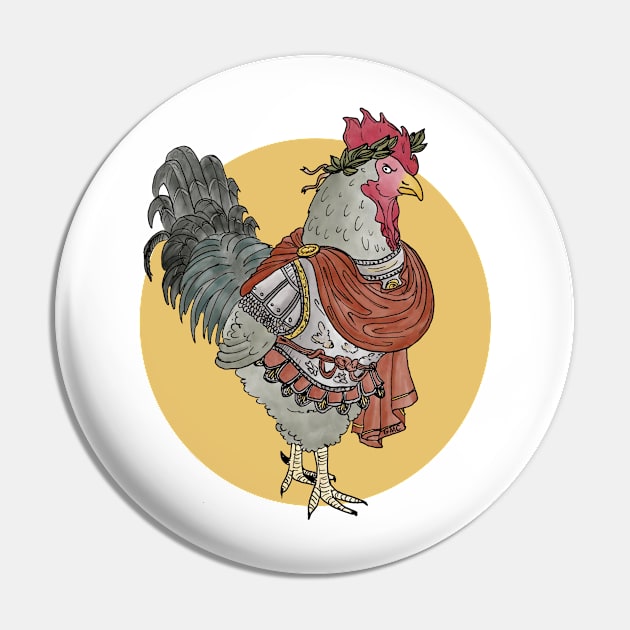 Greek Myth Chickens - Julius (Chicken) Caesar Pin by GreekMythComix