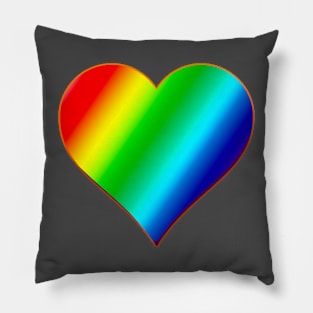 Rainbow Heart Pillow