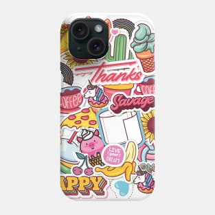 Stickers Colourful Design Sticker Design Sticker Colours Colorful Coffee Savage Incourage Phone Case