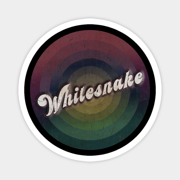 retro vintage circle Whitesnake Magnet by NamaMarket01
