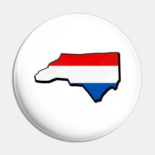 Red, White, and Blue North Carolina Outline Pin