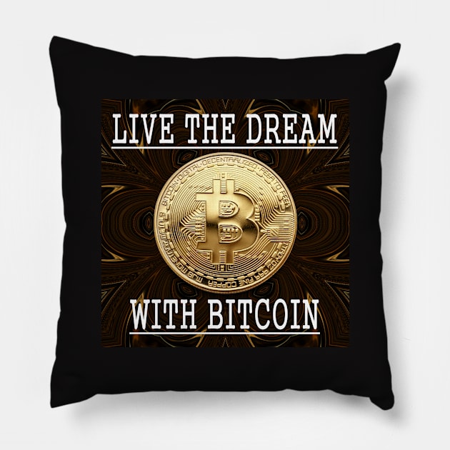 Bitcoin Gold Cryptocurrency Digital Assets Pillow by PlanetMonkey