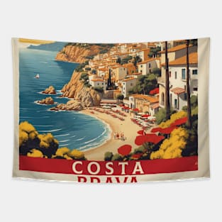 Costa Brava Spain Travel Tourism Retro Vintage Tapestry