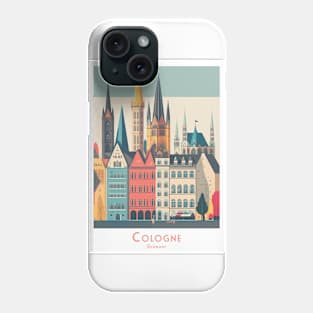 Cologne, Germany - minimalistic Vintage Retro Travel Poster Phone Case