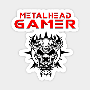 Metalhead Gamer Demon Skull Red Magnet