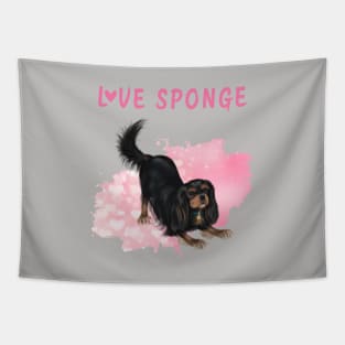 Black and Tan Cavalier King Charles Spaniel Love Sponge Tapestry