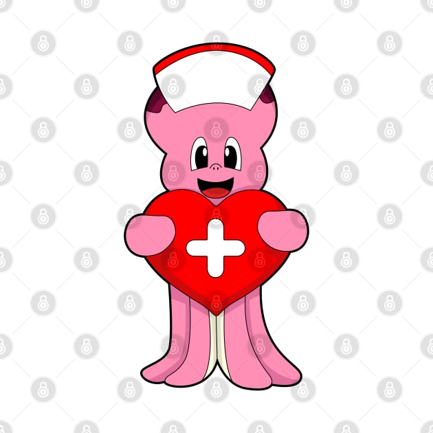 Octopus as Nurse with Heart by Markus Schnabel