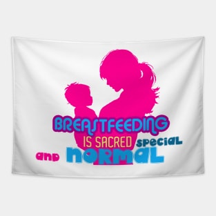 baby breastfeeding mom respect sacred and special design Tapestry