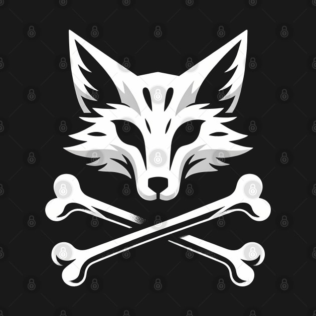 Jolly Roger Pirateflag Fox Skull Crossbones by TaevasDesign