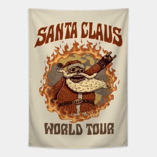 Santa Claus World Tour Vintage Tapestry