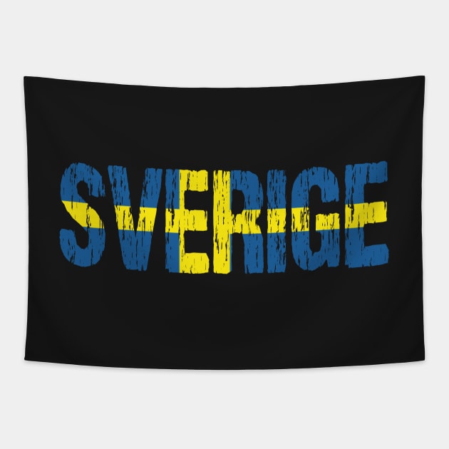 Sverige Sweden Flag Distressed Tapestry by Nirvanibex