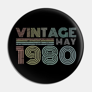 39th Birthday Gift Vintage May 1980 Thirty Nine Years Old Pin