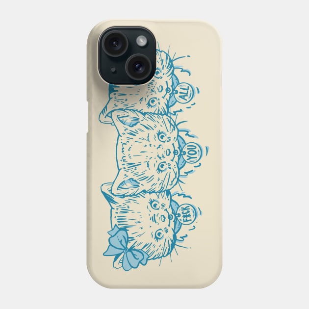 Happy Kittens, Rude Kittens Phone Case by bigbadrobot