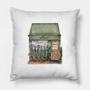 Flower Shop-  Store front Pillow