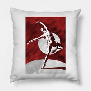 Male Dancer Linoprint Pillow