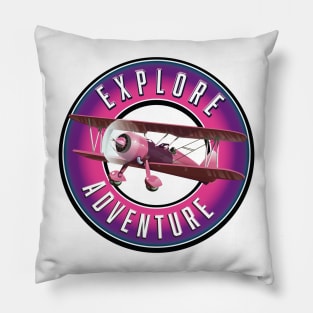 bi plane explore adventure Pillow