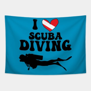 I Heart Scuba Diving (Dive Flag) Tapestry