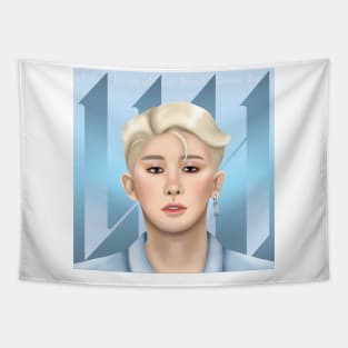 Wonho Portrait by Elinor Keat Tapestry