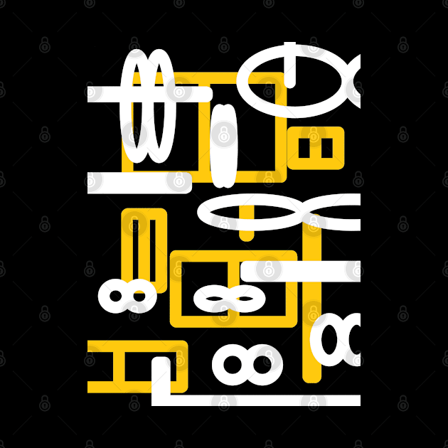 Yellow and black geometric abstract art design by VICTIMRED