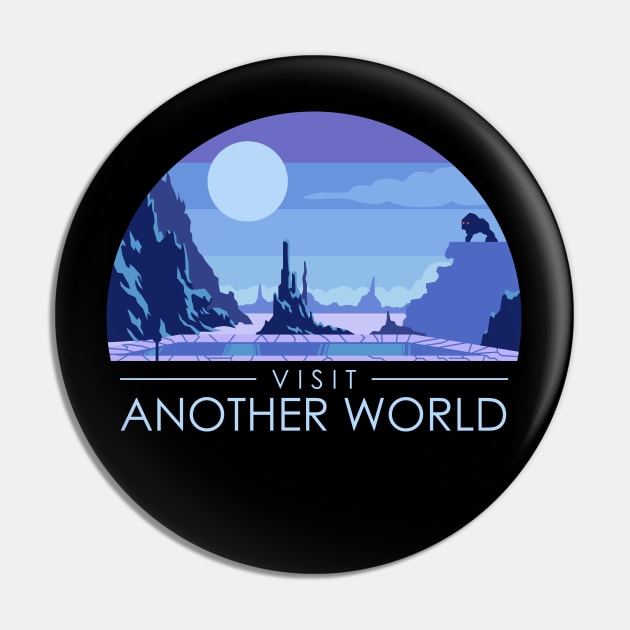 Visit Another World - Retro Video Game Pin by Sachpica