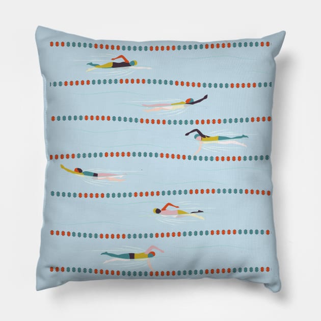 Swim to Win Pillow by ameemax