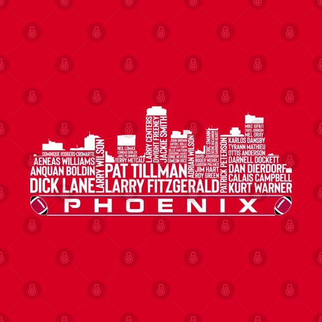 Arizona Football Team All Time Legends, Phoenix City Skyline by Legend Skyline