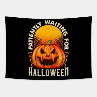 Patiently Waiting For Halloween Tapestry